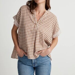 Madewell double-faced Lakeline popover shirt blouse gingham